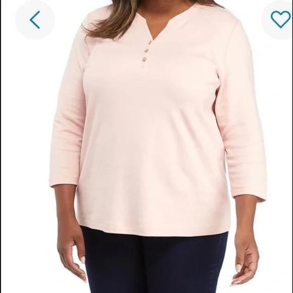 Tops Curvy Light Pink Henley Shirt Poshmark